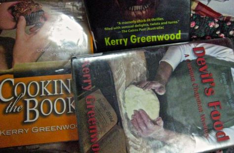 library copies of Corinna Chapman books, by Kerry Greenwood